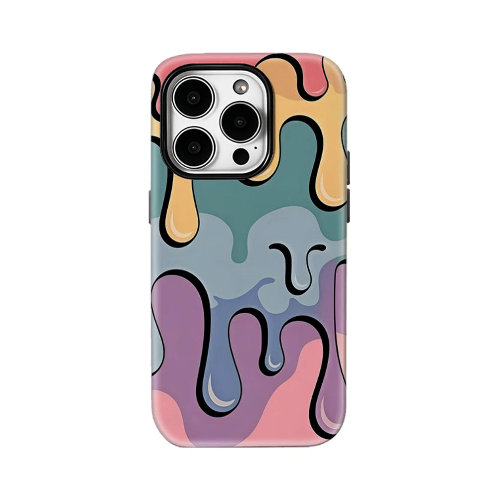 Fluid Pastels Case for iPhone 17 16 15 14 13 12 Pro Max Plus Double-Layer Cover