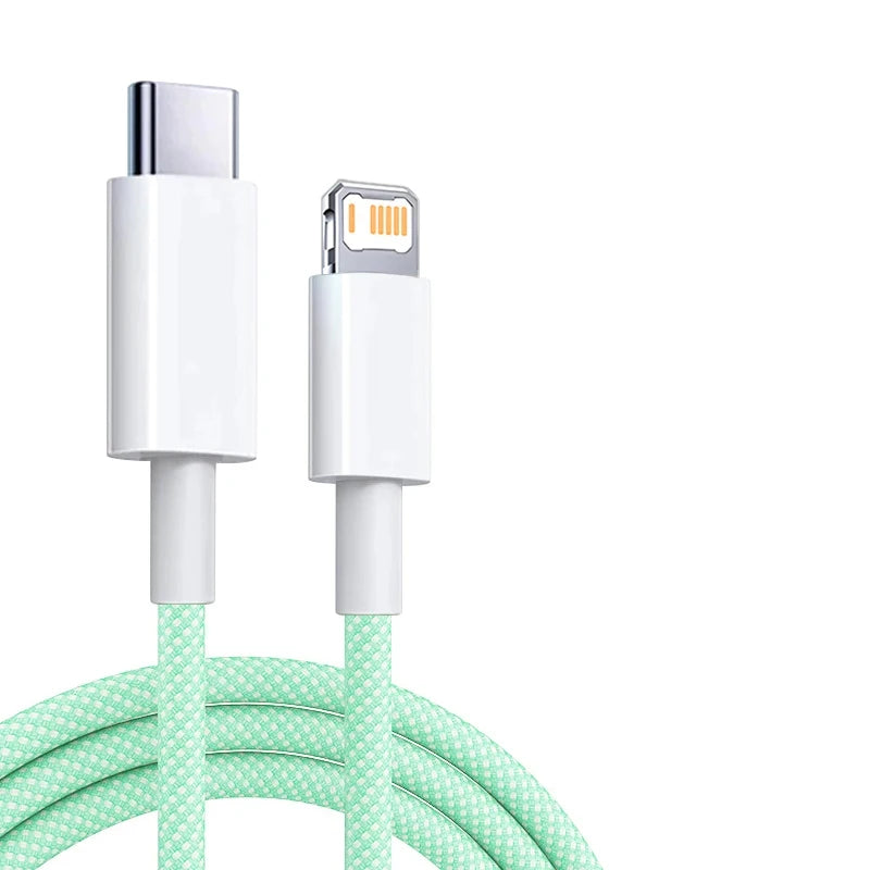 20W Fast Charging Colorful Woven USB-C Cable for iPhone 14 13 12 11 Pro Max
