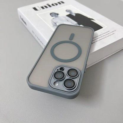Magnetic Matte Translucent Armor Case for iPhone 15 14 Pro Max – MagSafe