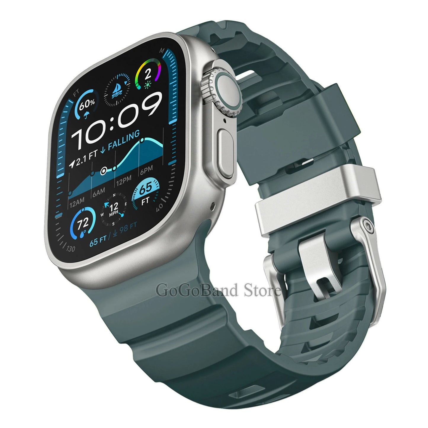 Fluorescent Silicone Bracelet for Apple Watch Series 4–10 & Ultra 2