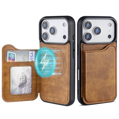 MagSafe Flip Leather Wallet Case for iPhone 17 Air 16 15 14 13 12 Pro Max
