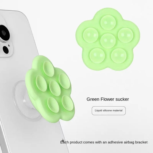 Flower Suction Cup Silicone Phone Grip Stand for Pop Socket, Foldable Ring Holder