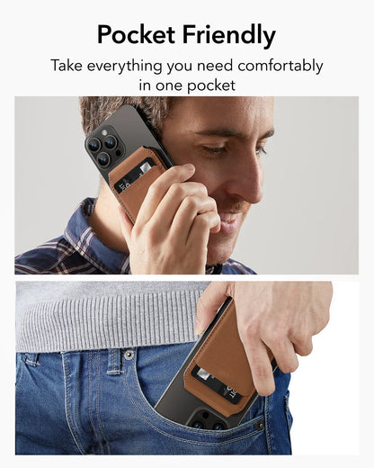 MagSafe Vegan Leather Wallet Stand for iPhone 16 15 14 13 12 11 Pro Max