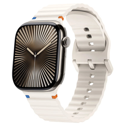 Wave Stitched Silicone Strap for Apple Watch Ultra 3/2 11 10 9 8 7 SE 49–41mm