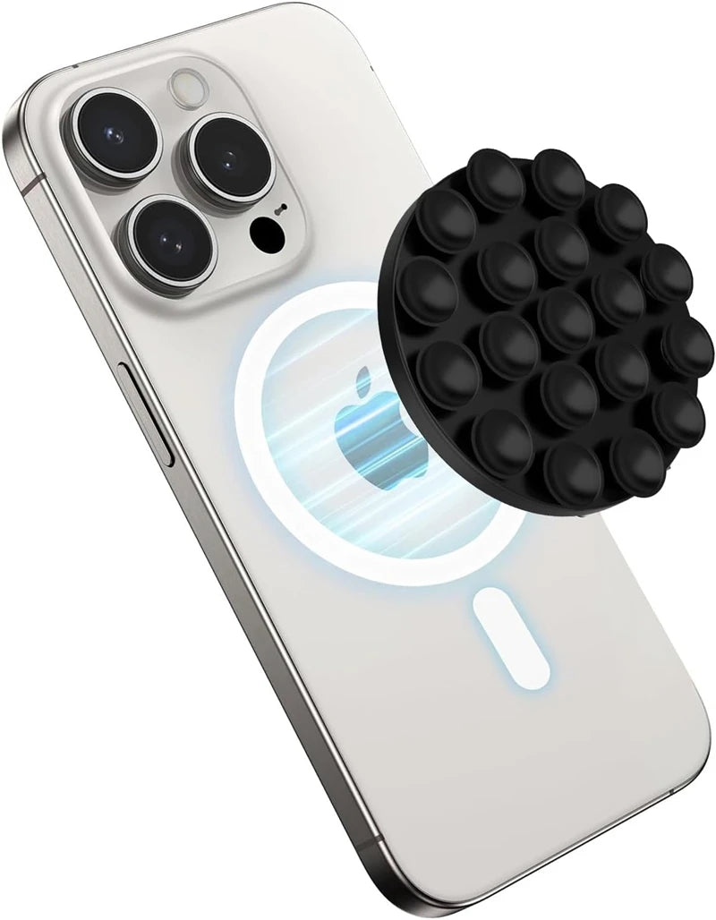 Magnetic Silicone Suction Cup Grip Holder for MagSafe iPhone 16