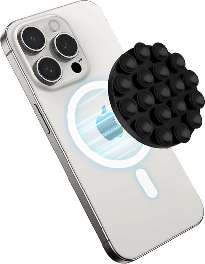 Magnetic Silicone Suction Cup Grip Holder for MagSafe iPhone 16