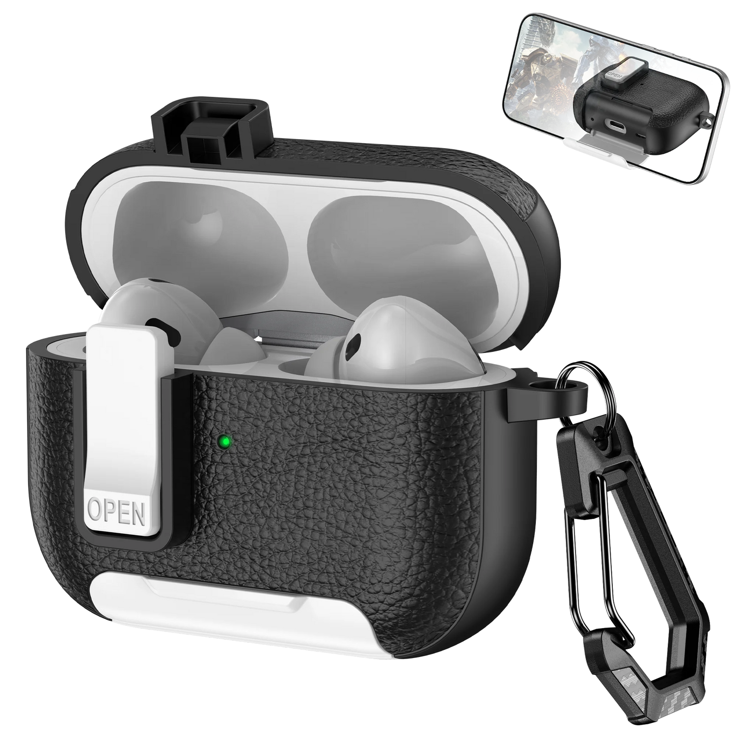 Cortex Phone Holder Case – Protective Cover with Hook for AirPods 1–4 & Pro Series