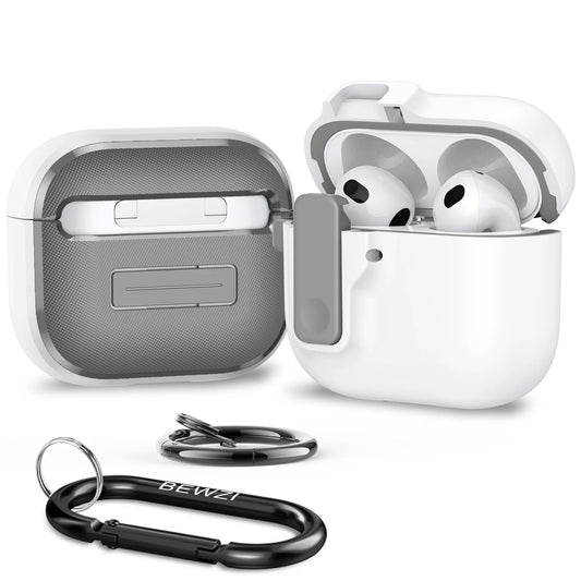 Protective Case for AirPods 4 with Pushbutton Switch and Magnetic Pop-Open Lid