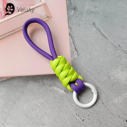 Braided Umbrella Rope Keychain Lanyard – Strong Strap for Keys and Phone Accessories
