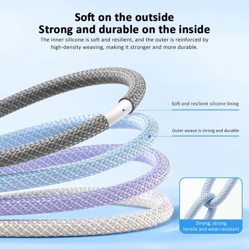 20W Fast Charging Colorful Woven USB-C Cable for iPhone 14 13 12 11 Pro Max