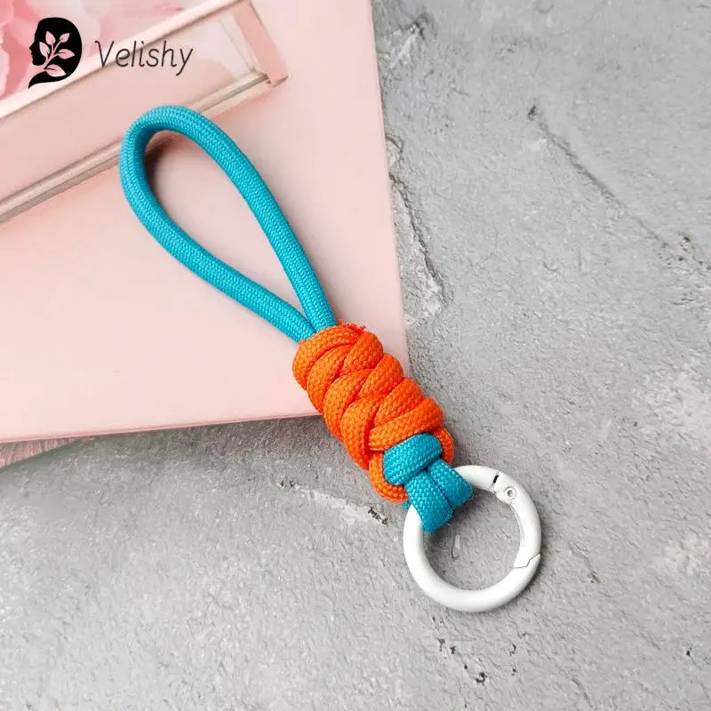 Braided Umbrella Rope Keychain Lanyard – Strong Strap for Keys and Phone Accessories