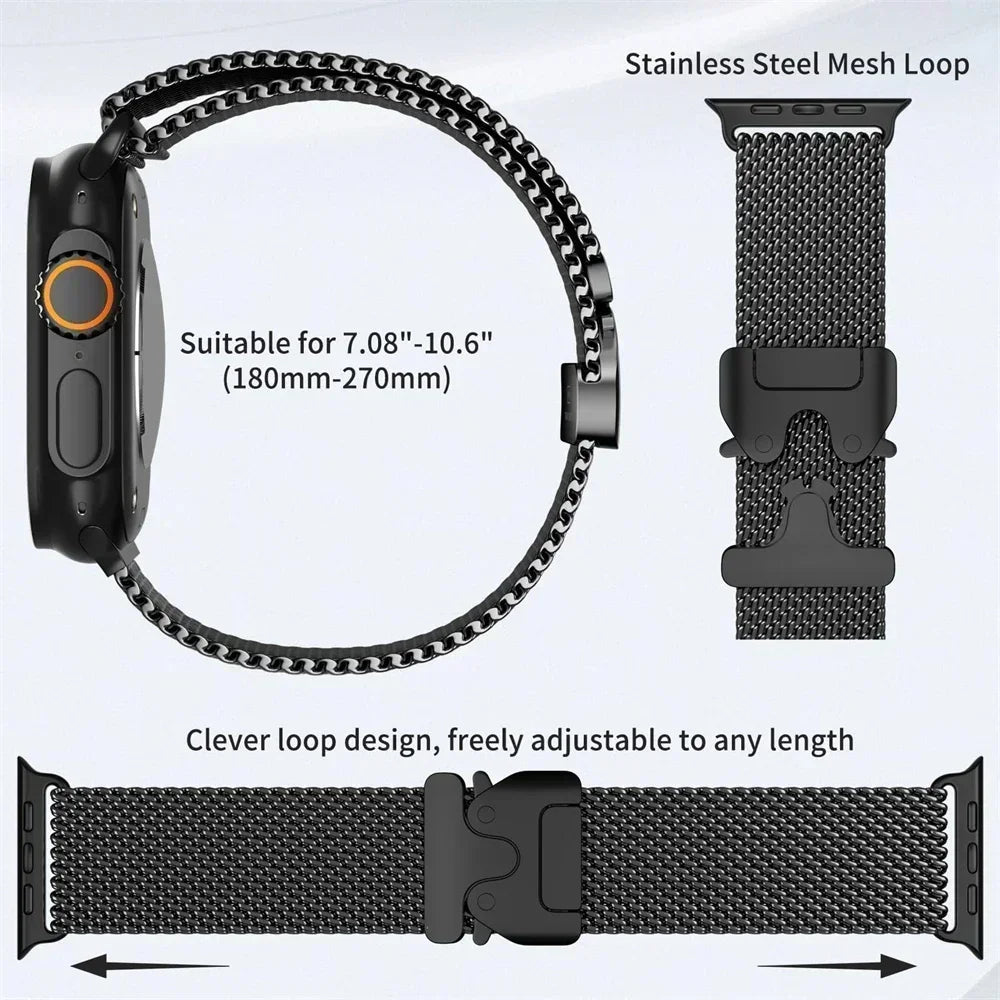 Milanese Loop Titanium Strap for Apple Watch Ultra 2 and Series 11–4, SE (49–40mm)