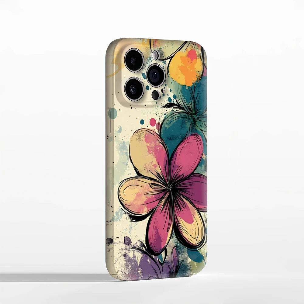 Vibrant Blooms Case for iPhone 17 16 15 14 13 12 11 Pro Max Plus Double-Layer