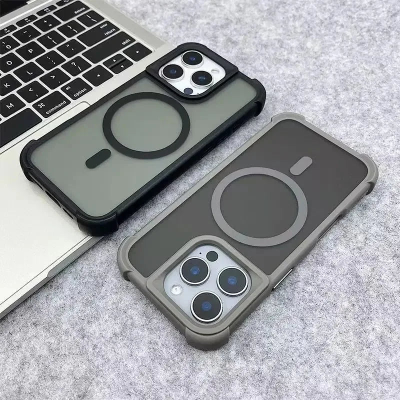 Magnetic Luxury Matte Shockproof Armor Case for iPhone 16–11 Series, MagSafe Ready