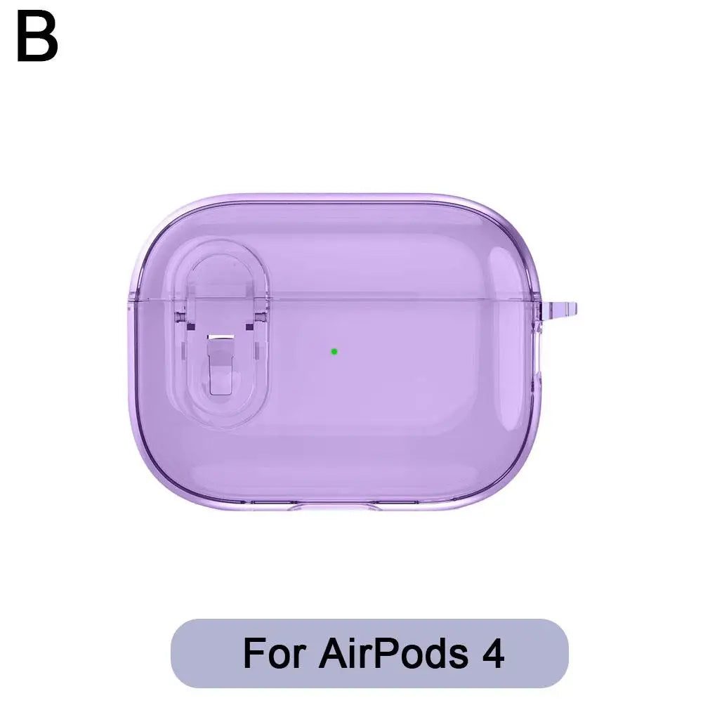 Transparent TPU Protective Case with Lock for AirPods 4 (2024)