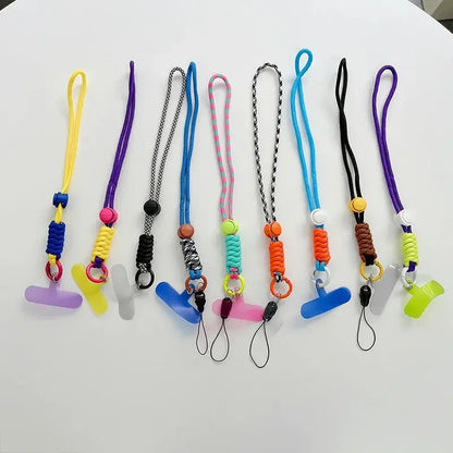 Universal Braided Phone Lanyard with Patch – Wrist Strap & Keychain Cord