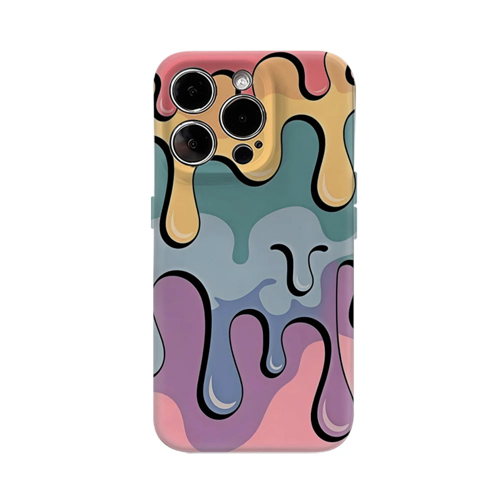 Fluid Pastels Case for iPhone 17 16 15 14 13 12 Pro Max Plus Double-Layer Cover