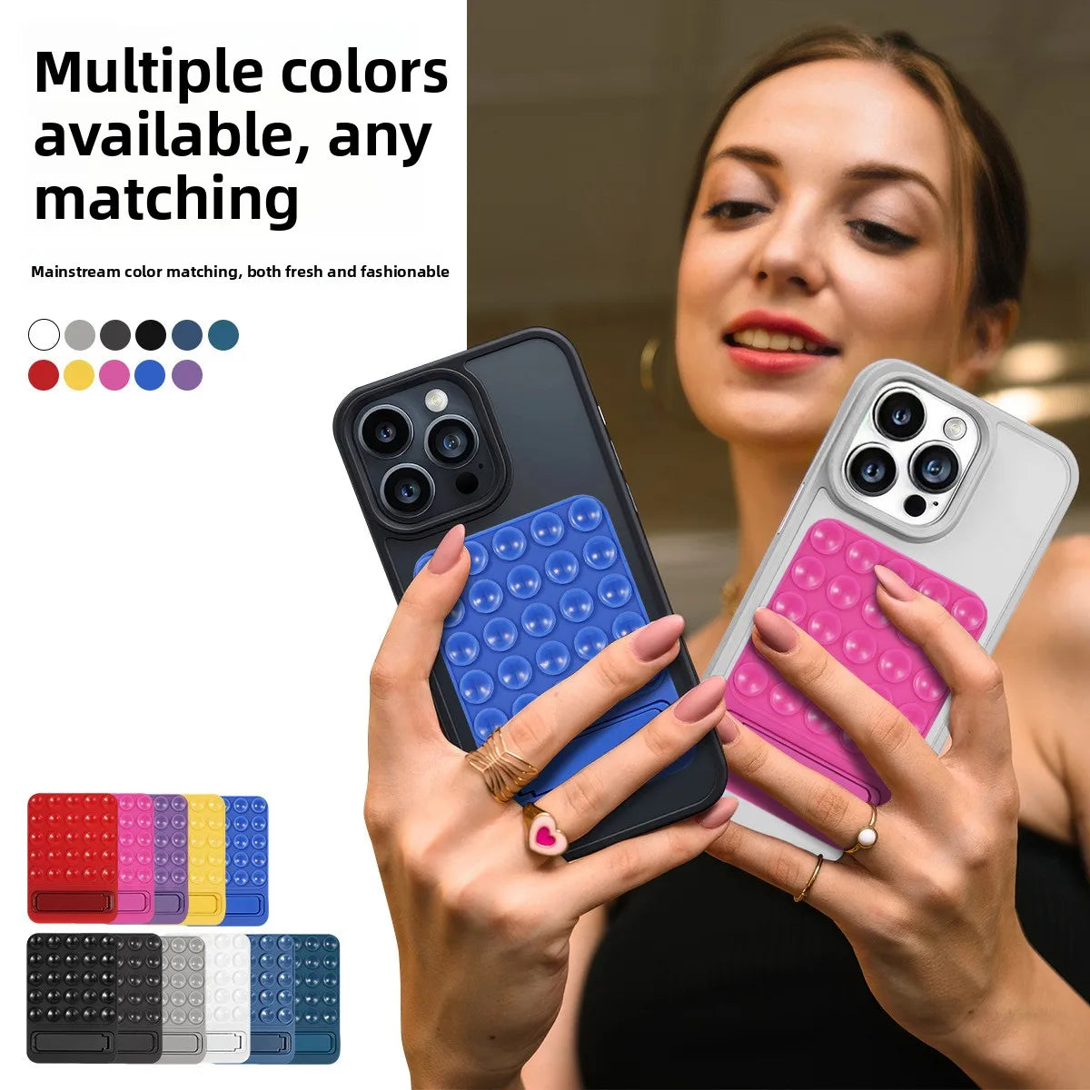 Silicone Suction Mirror/Shower Phone Holder Foldable Mount for Selfies & Videos