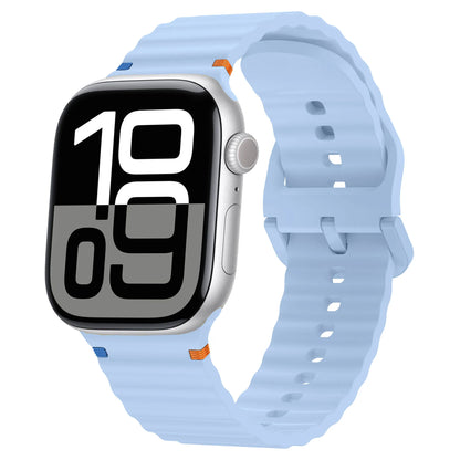 Wave Stitched Silicone Strap for Apple Watch Ultra 3/2 11 10 9 8 7 SE 49–41mm