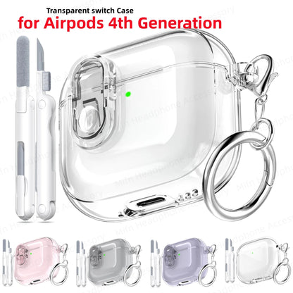 Electroplated Transparent Case for AirPods 4 – Shockproof Protective Cover