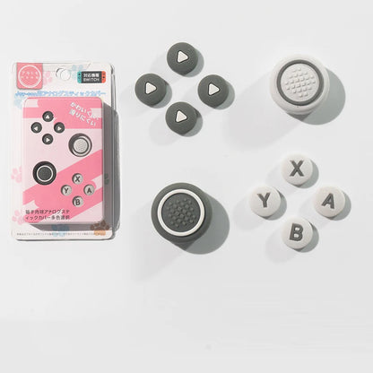 Silicone D-Pad & ABXY Key Stickers for Switch OLED | Joy-Con Grip Cap Set