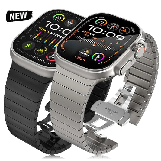 Ultra Titanium Stainless Steel Band for Apple Watch 10–4, 49mm–44mm