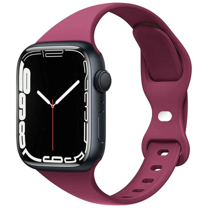 Slim Silicone Sport Strap for Apple Watch 38-49mm Series 3 to Ultra 2