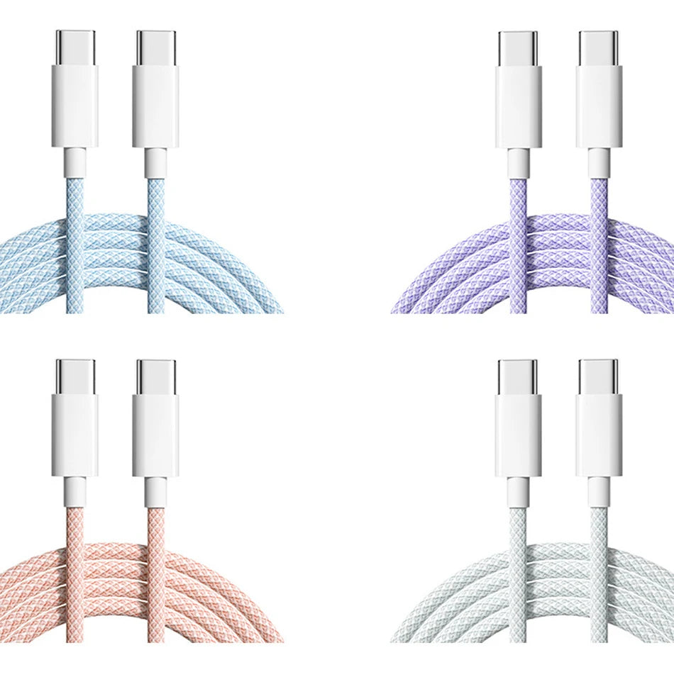 60W 6A USB-C to USB-C Fast Charging Cable – Data & Power for iPhone 15/16 & Android