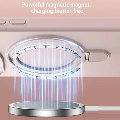 Liquid Silicone Ring Holder Case for iPhone 12–14 Pro Max/Plus Magnetic Cover