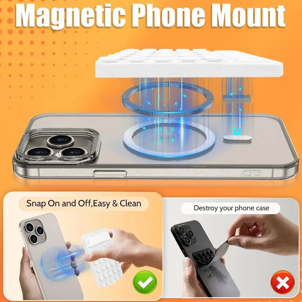 Silicone Suction Cup Phone Mount for MagSafe iPhone Strong Grip Hands-Free