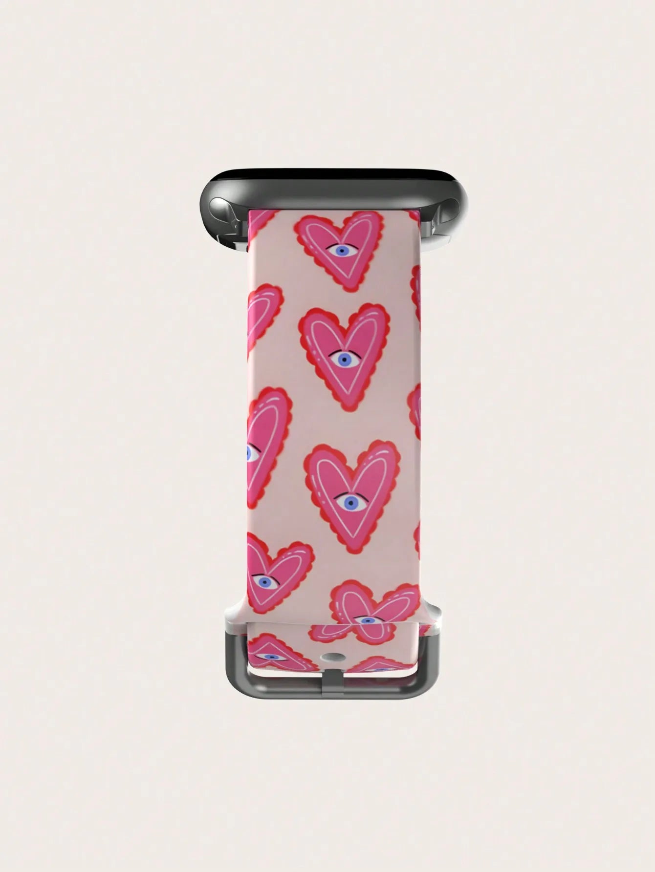 Pink Heart Eyes Band for Apple Watch Ultra 3 & Series 11–3 | Cute Fun Strap