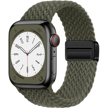 Braided Strap for Apple Watch Ultra 2 & Series 9–3, Magnetic Buckle Band 49–38mm