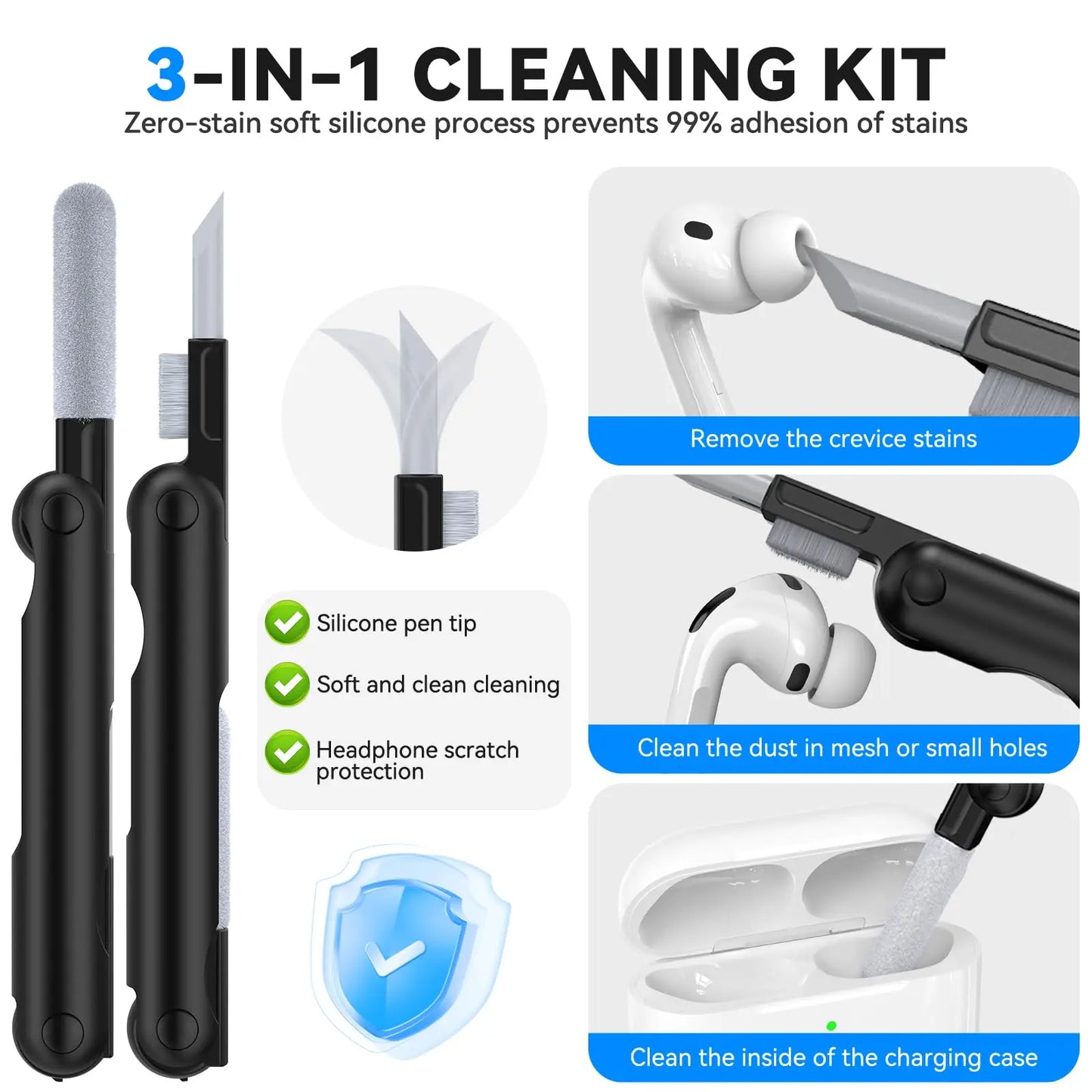 Leather Texture AirPods Pro 3 (2025) Case – Full Protection with Lanyard & Kit