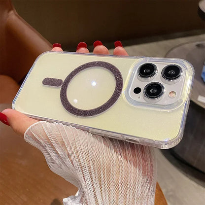 Aurora Glitter MagSafe Case for iPhone 11 12 13 14 Pro Max Gradient Cover