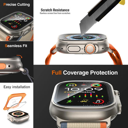Tempered Glass for Apple Watch Ultra 1/2/3 49mm with Alignment Tool Protector