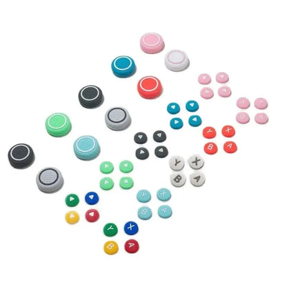 Silicone D-Pad & ABXY Key Stickers for Switch OLED | Joy-Con Grip Cap Set