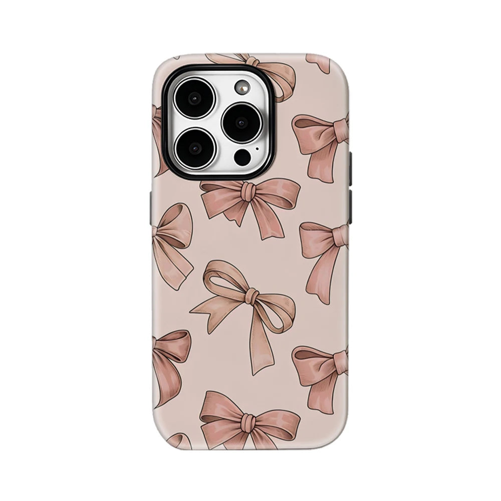 Pink Bow Pattern Case for iPhone 17 16 15 14 13 12 11 Pro Max Plus