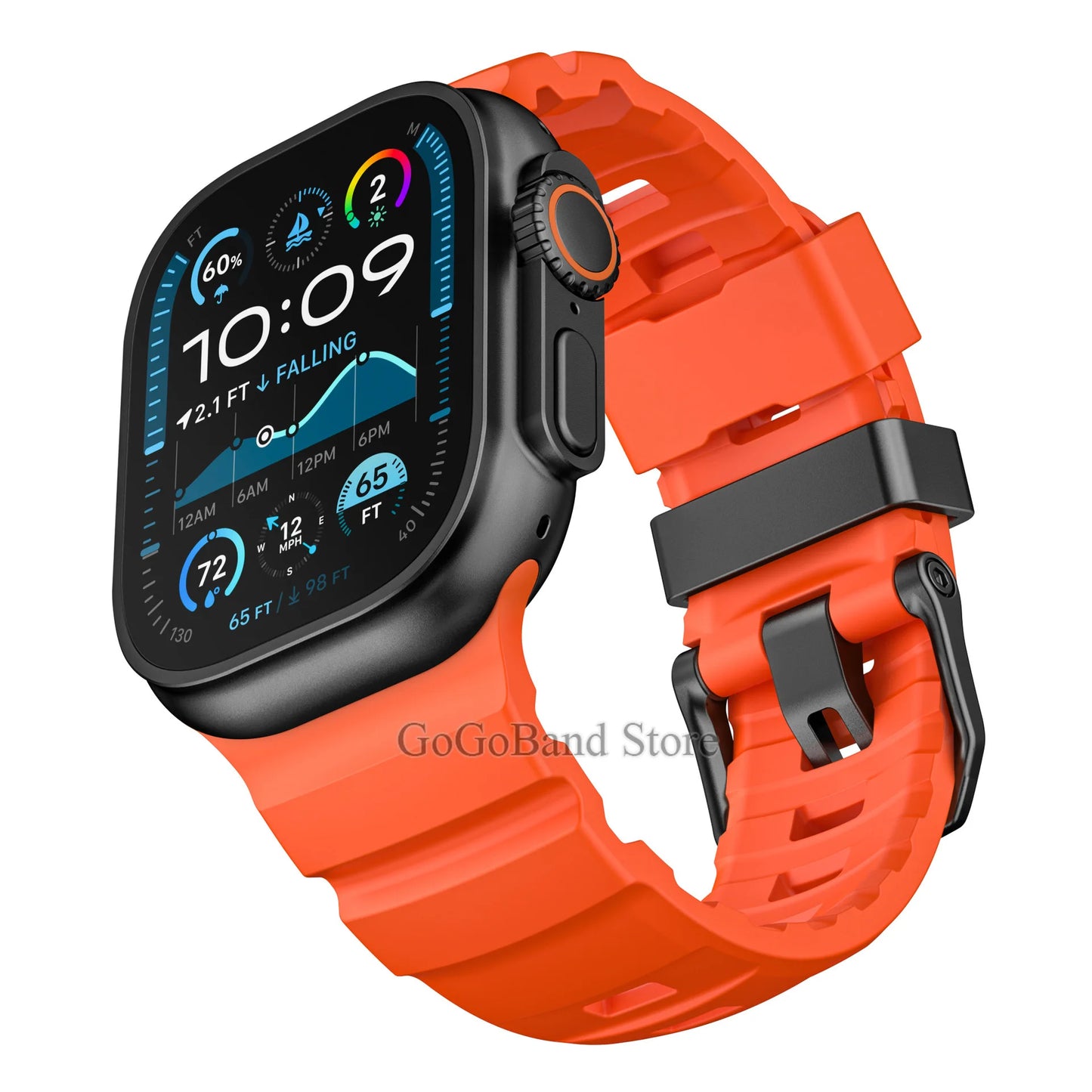 Fluorescent Silicone Bracelet for Apple Watch Series 4–10 & Ultra 2