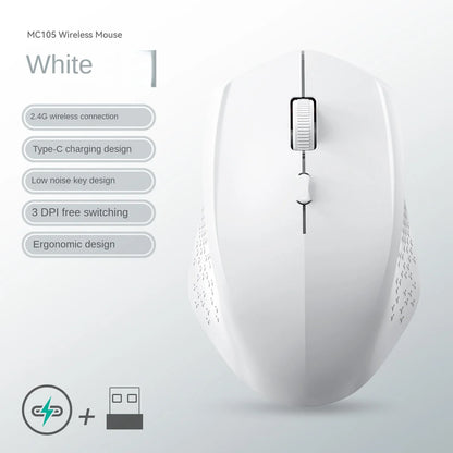 Bluetooth 5.2 + 2.4G Dual-Mode Wireless Mouse Silent Rechargeable 1600DPI