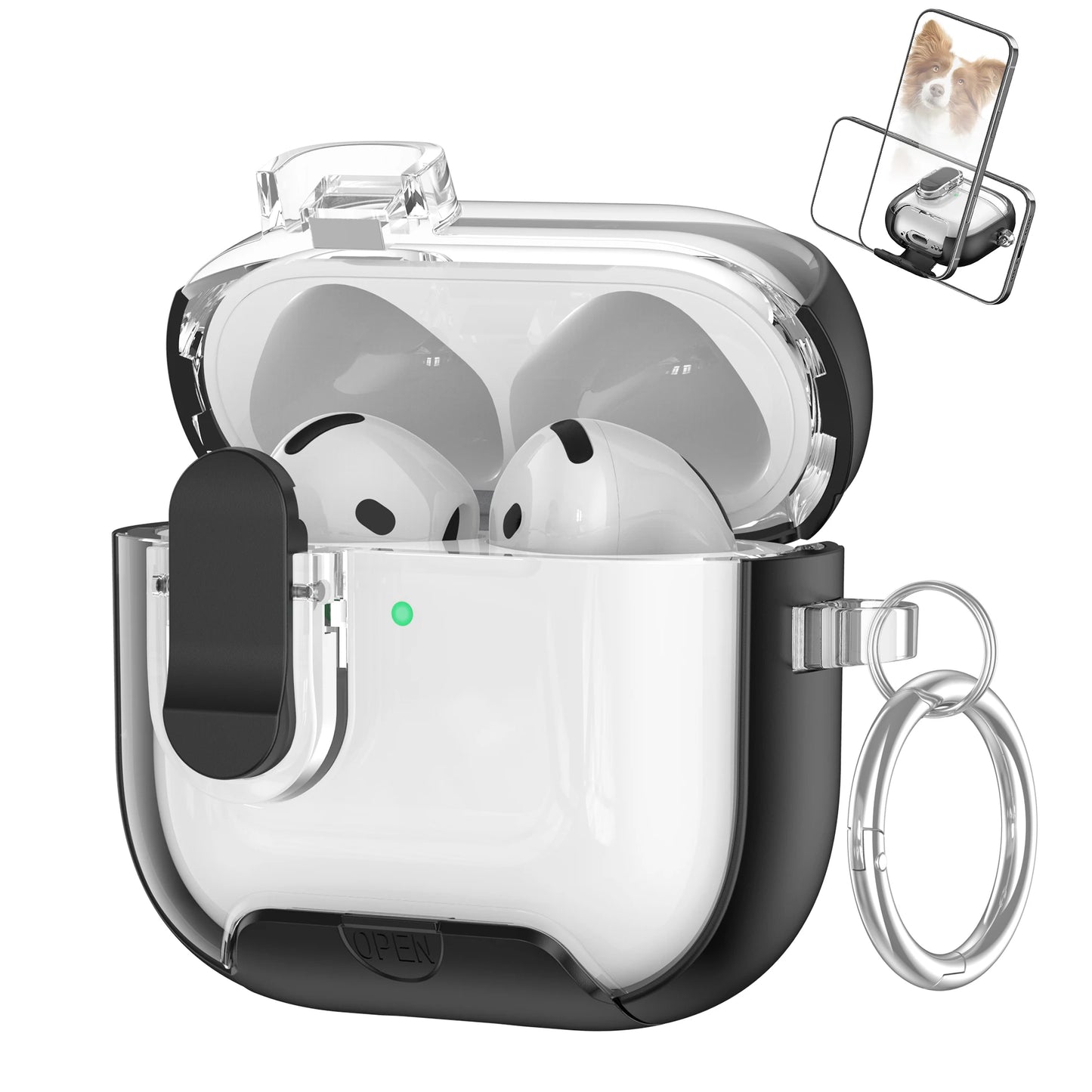 Secure Lock Clip Protection Case for AirPods 4 & AirPods Pro 2 with Magnetic Wireless Cover