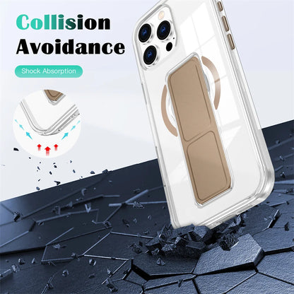 Luxury Folding Wristband Stand Magnetic Case for iPhone 12-16 Pro Max