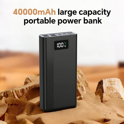 40000mAh Large Capacity Power Bank with LED Display, 4 Outputs & 3 Inputs