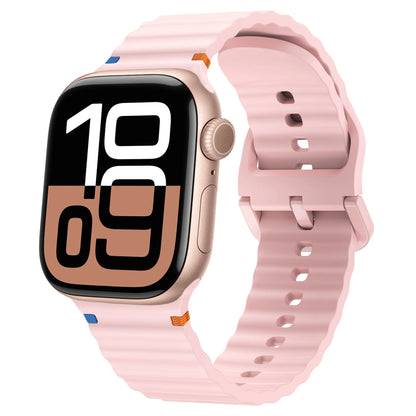 Wave Stitched Silicone Strap for Apple Watch Ultra 3/2 11 10 9 8 7 SE 49–41mm