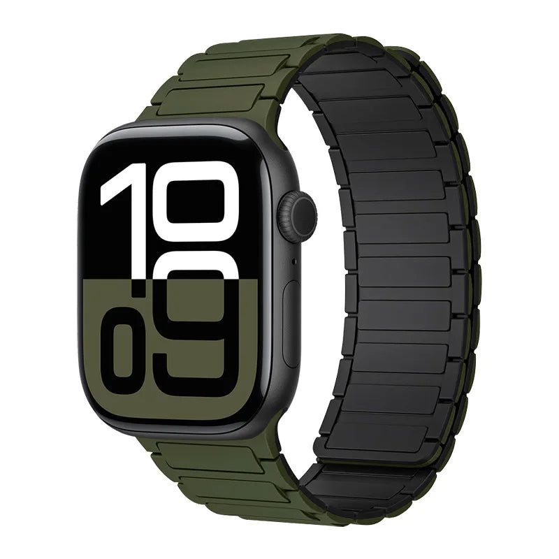 Magnetic Silicone Band for Apple Watch Ultra 3 2 Series 11 10 9 8 7 6 SE