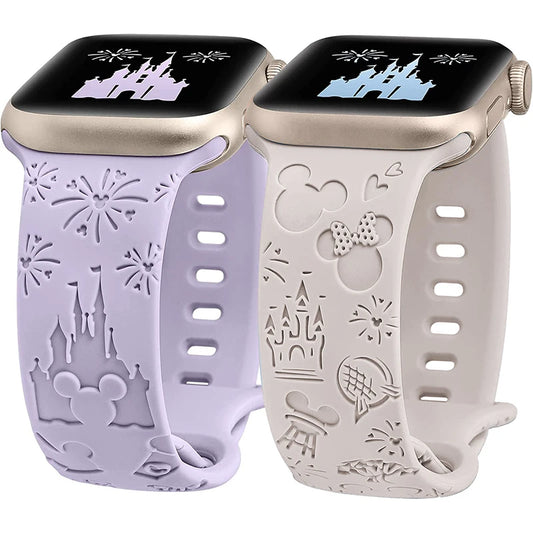 Engraved Silicone Solo Loop Band for Apple Watch Ultra, Series 9–1