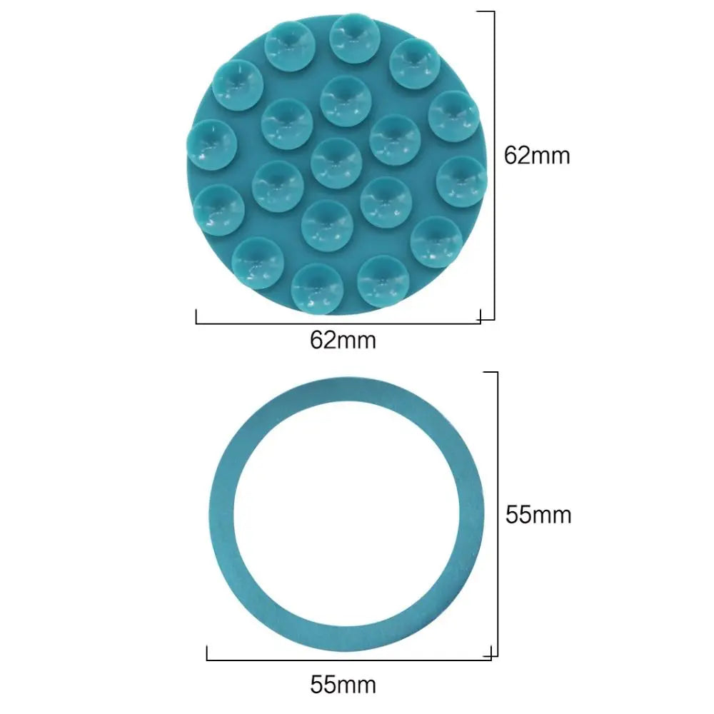 Magnetic Suction Cup Phone Mount for iPhone 15 14 13 12 Silicone Grip Stand