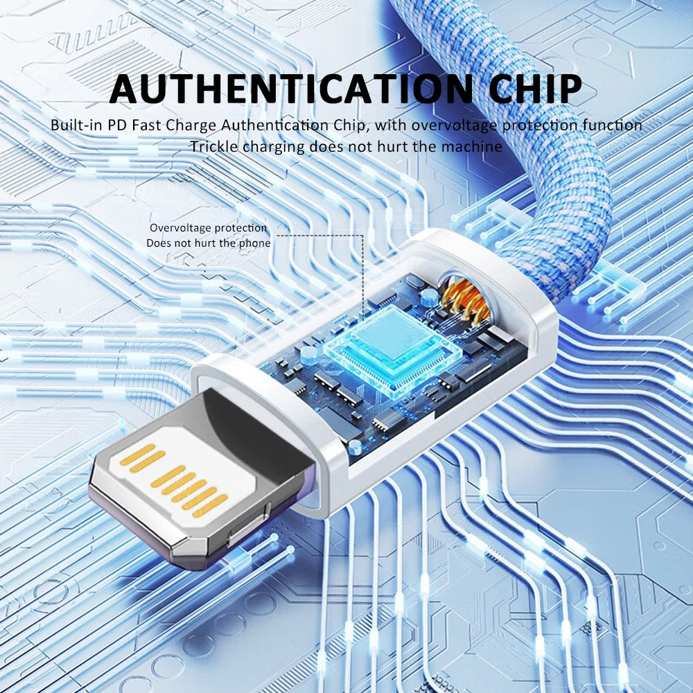 20W Fast Charging Colorful Woven USB-C Cable for iPhone 14 13 12 11 Pro Max