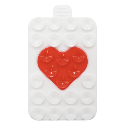 Heart-Shaped Double-Sided Silicone Suction Phone Holder Grip Mount