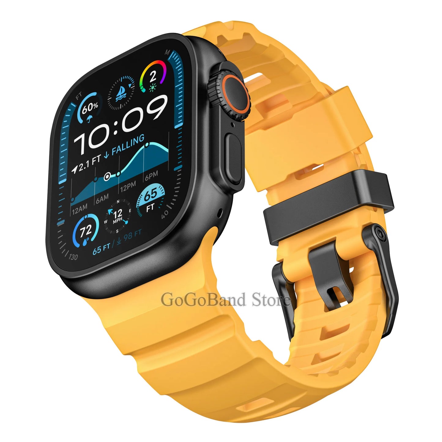 Fluorescent Silicone Bracelet for Apple Watch Series 4–10 & Ultra 2