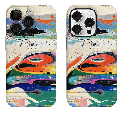 Vibrant Abstract Landscape Case for iPhone 17 16 15 14 13 12 11 Pro Max Plus